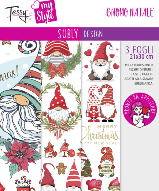 SUBLY DESIGN Gnomo Natale sublimazione TESSY