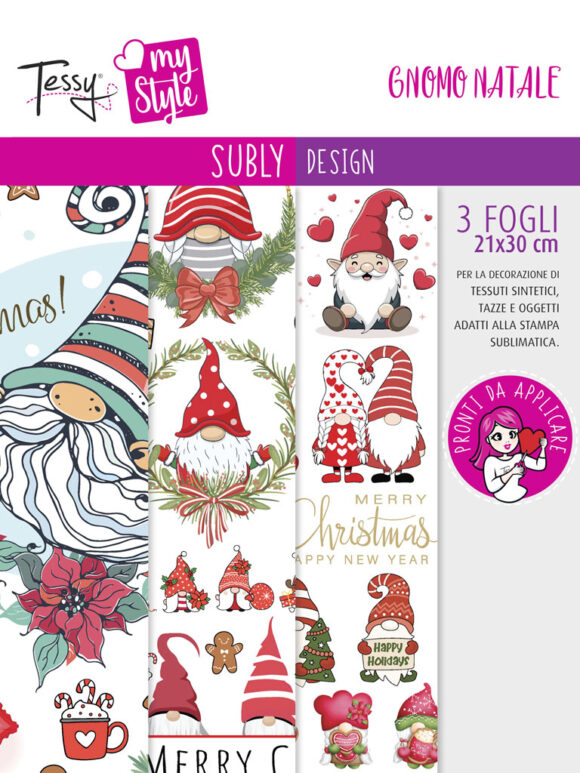 SUBLY DESIGN Gnomo Natale sublimazione TESSY