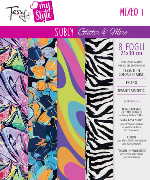 subly glitter&more per cotone nero e feltro, sublimazione by tessy