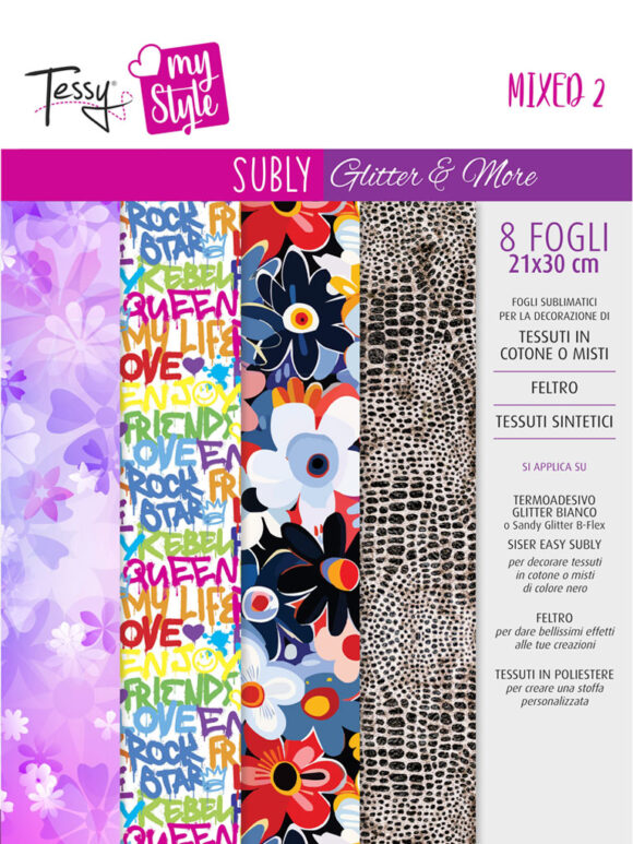 subly glitter&more per cotone nero e feltro, sublimazione by tessy