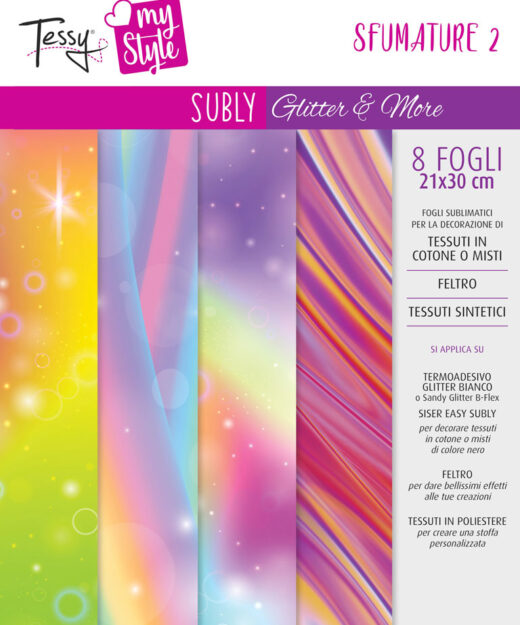 subly glitter&more per cotone nero e feltro, sublimazione by tessy