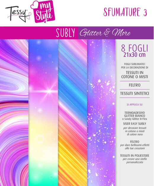 subly glitter&more per cotone nero e feltro, sublimazione by tessy